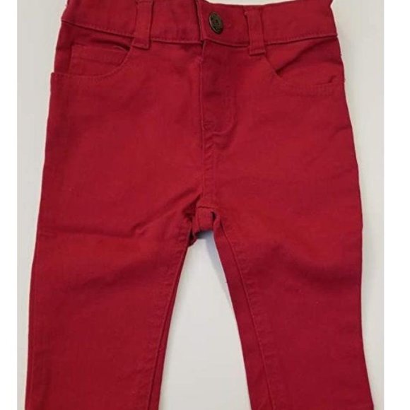 Twill Maroon Cranberry Pink Skinny Pants LH7229 - Picture 3 of 4